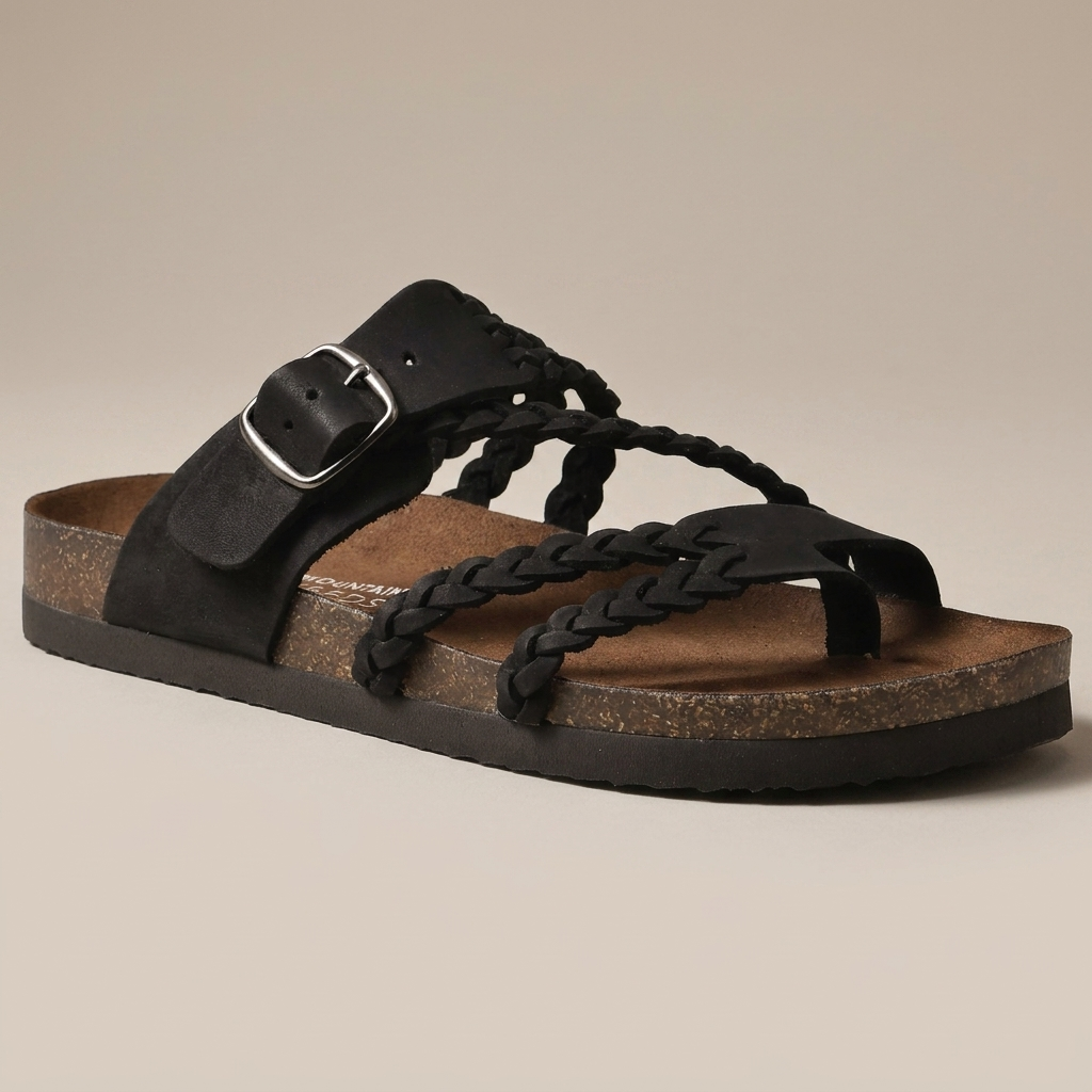 WYTHENDALE BRAIDED CORK SANDALS