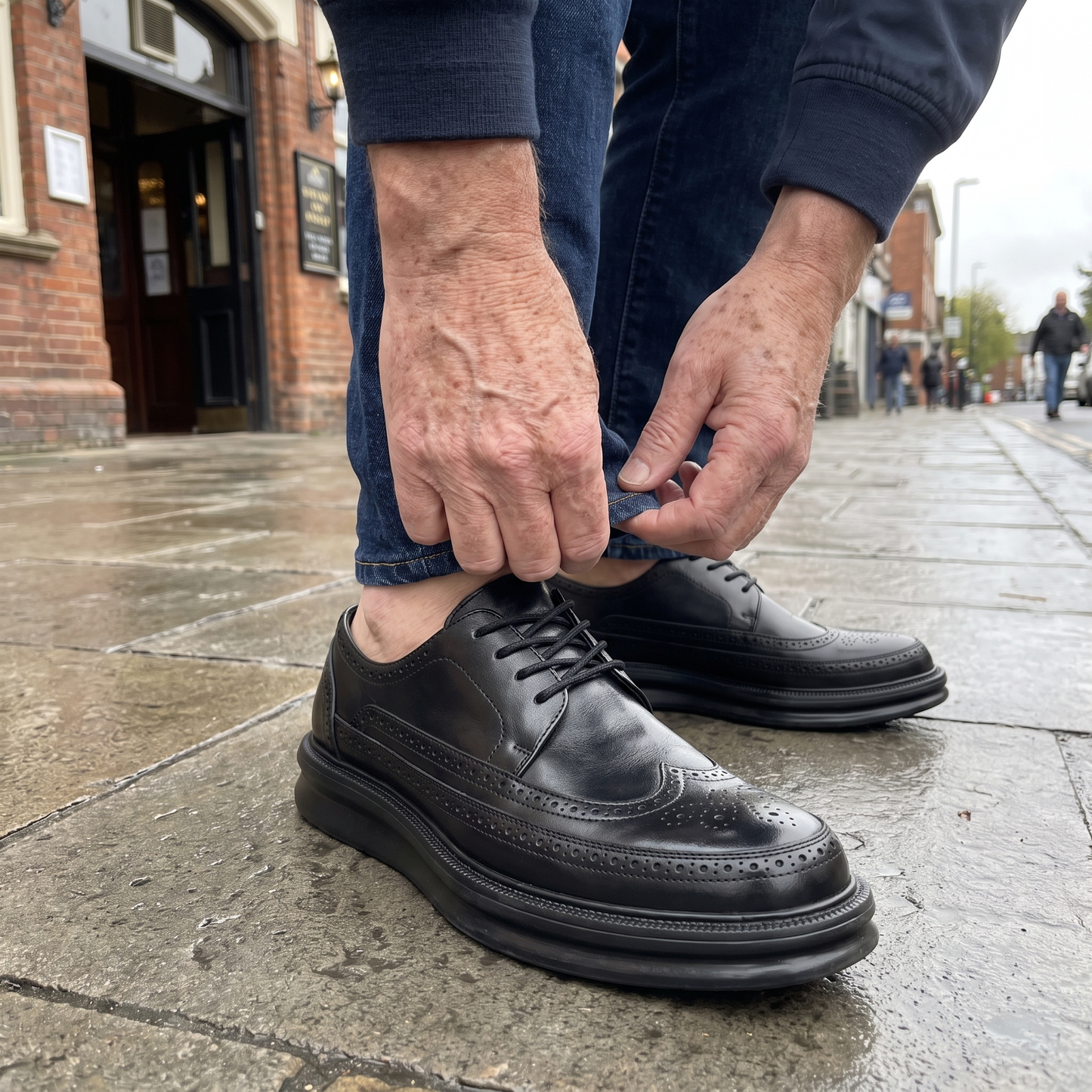 BANSTEAD BROGUE LEATHER TRAINERS