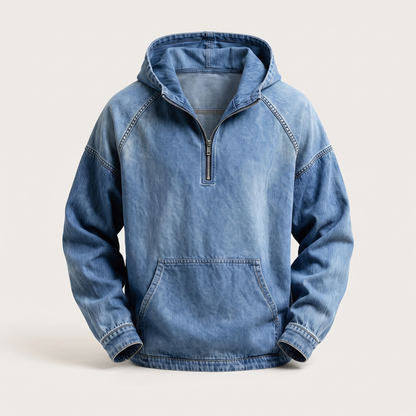 RIVINGTON HALF-ZIP DENIM JACKET