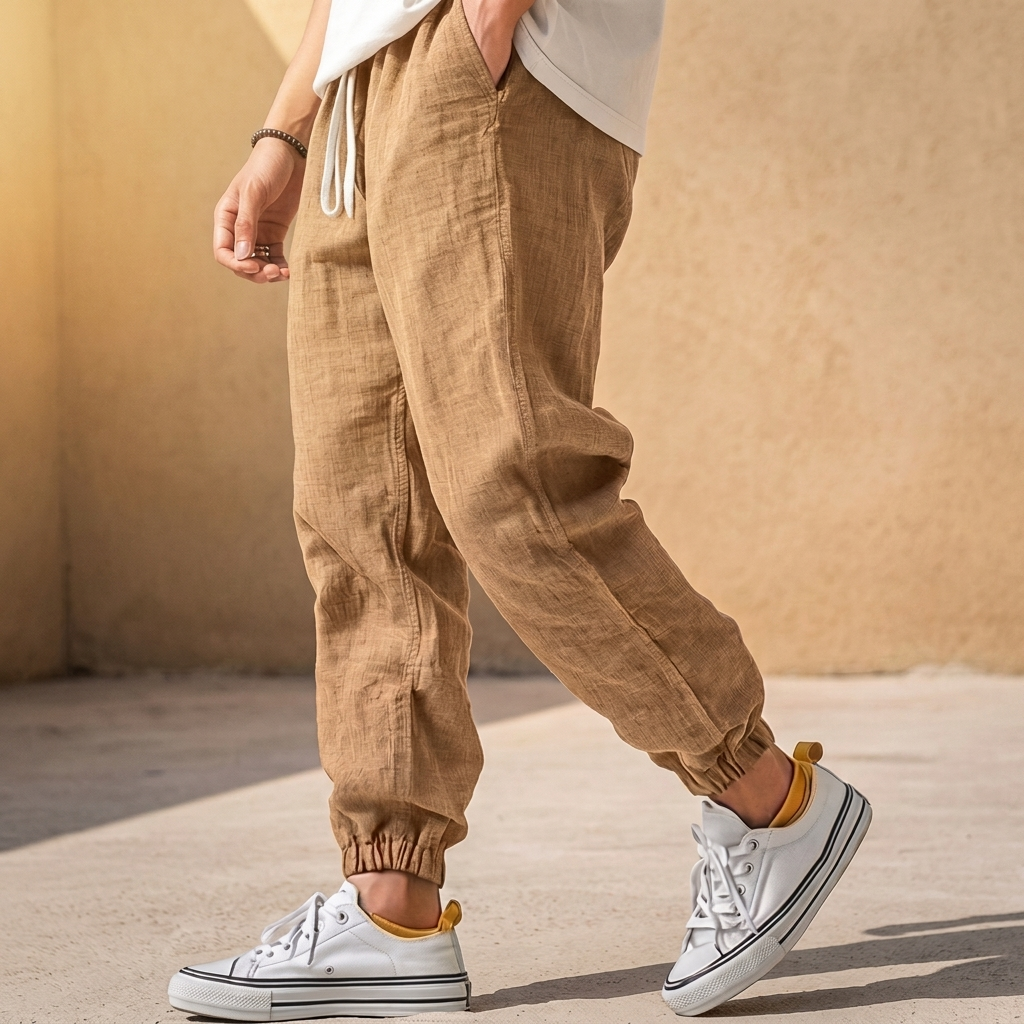 MOORHAVEN LINEN TRAVEL JOGGERS