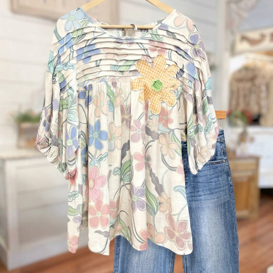 CELANDINE PLEATED DETAIL BLOUSE