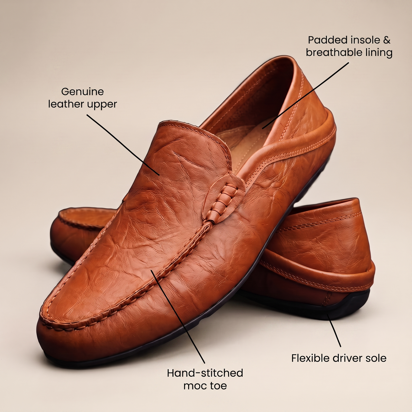 MATTEO CLASSIC LEATHER MOCCASINS