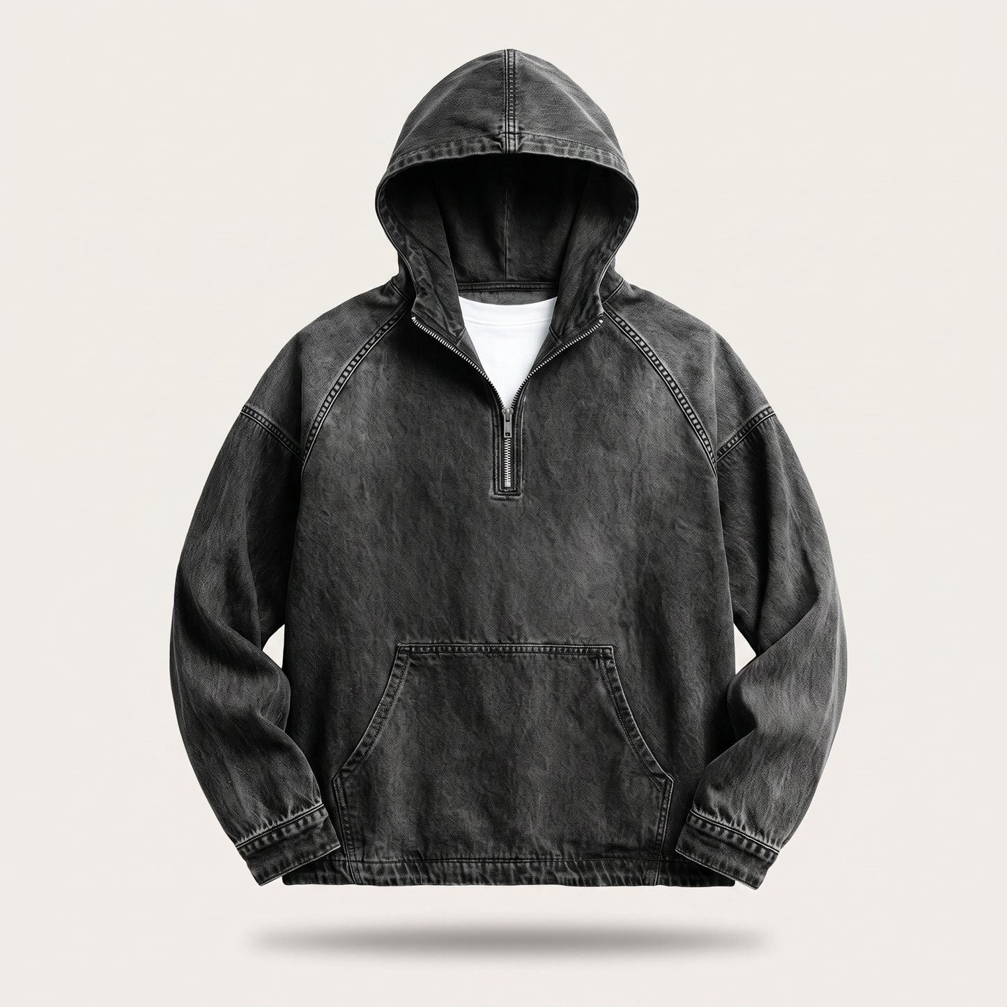 RIVINGTON HALF-ZIP DENIM JACKET