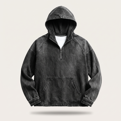 RIVINGTON HALF-ZIP DENIM JACKET