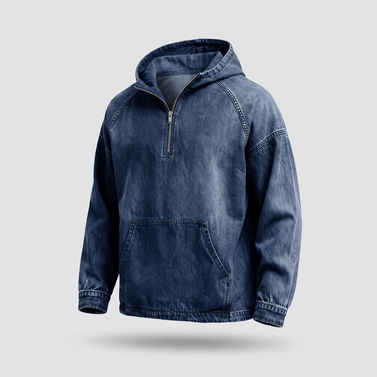 RIVINGTON HALF-ZIP DENIM JACKET