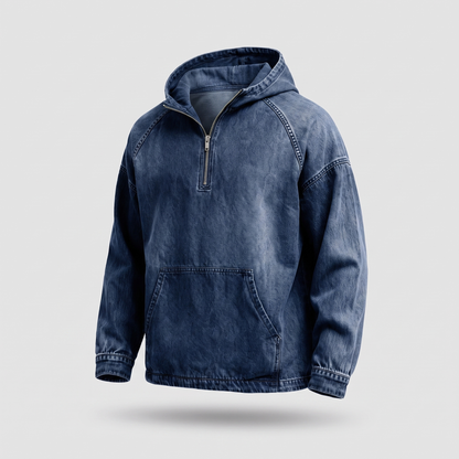 RIVINGTON HALF-ZIP DENIM JACKET