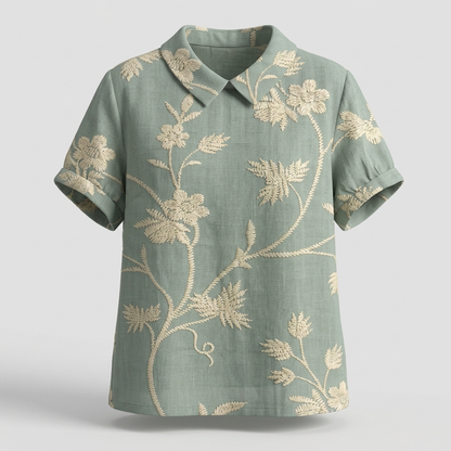 ROSEDENE SAGE FLORAL BLOUSE
