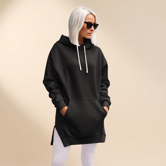 AVELMERE SOFT-FLEECE HOODIE DRESS