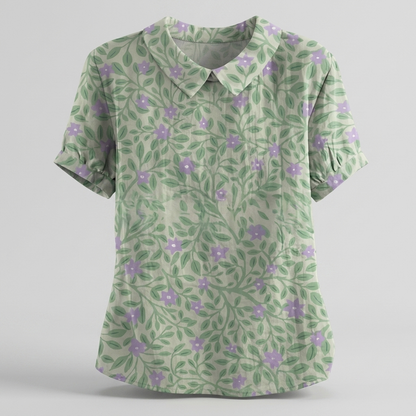 ROSEDENE SAGE FLORAL BLOUSE