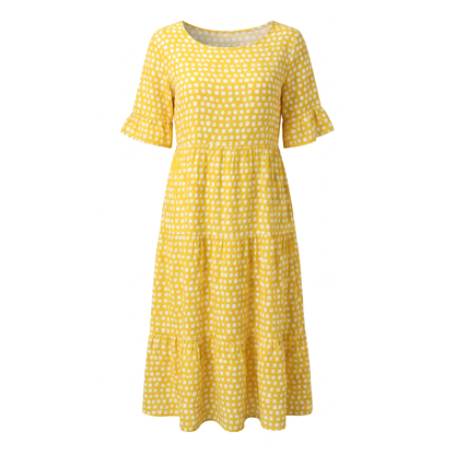 EVERLARK SHORT-SLEEVE MIDI DRESS