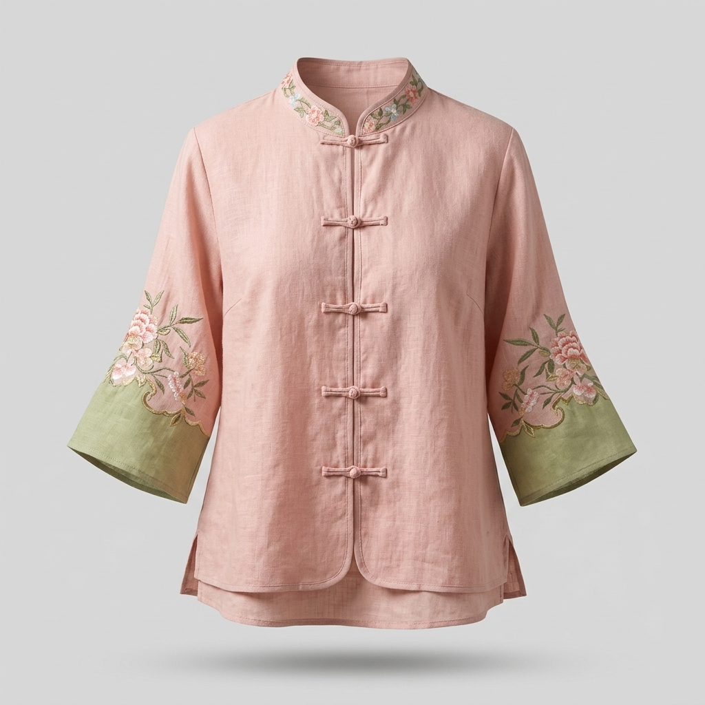MARCOMBE FLARE-CUFF EMBROIDERED BLOUSE