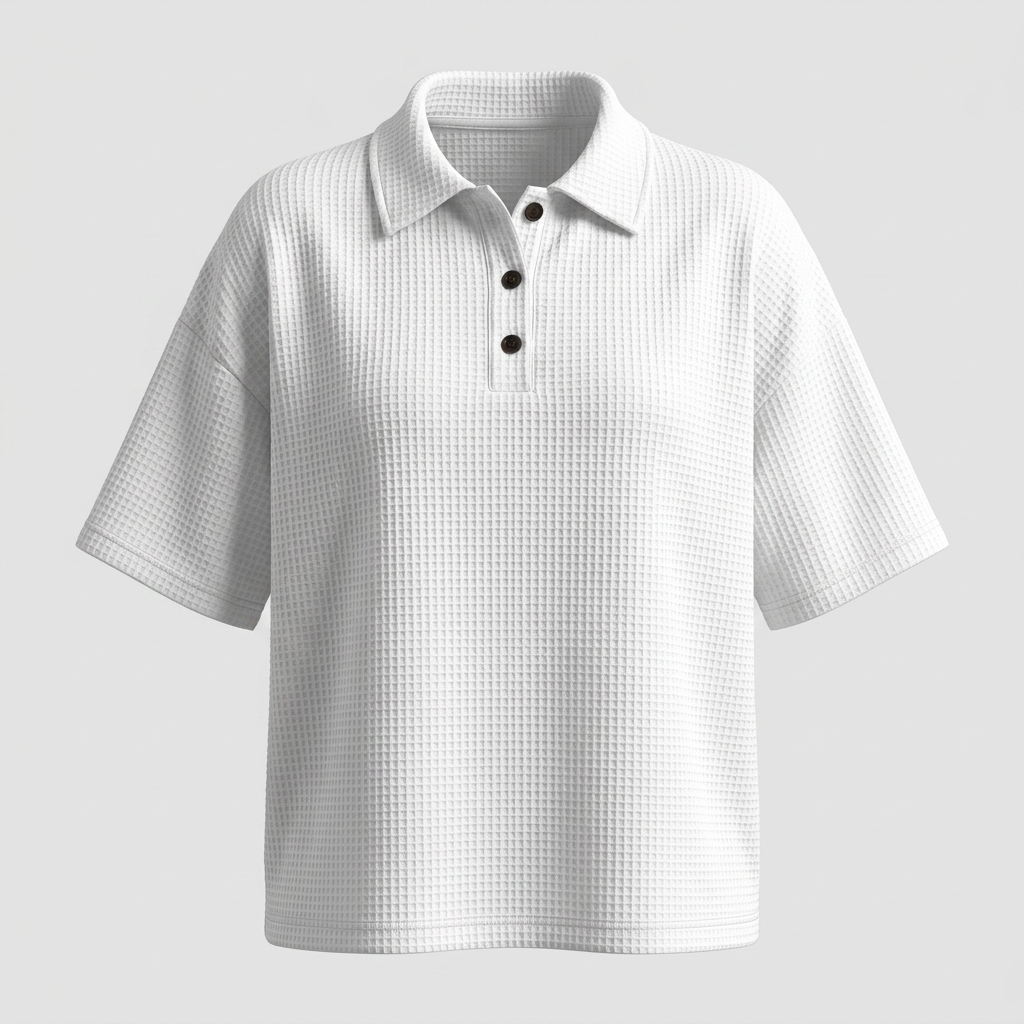 BANBURY SOFT WAFFLE POLO BLOUSE