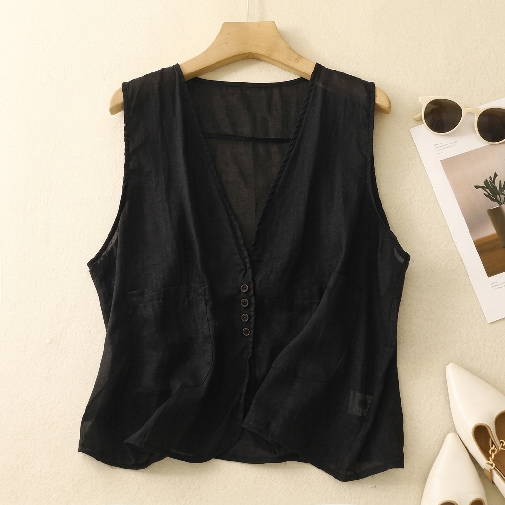 UREFORD LIGHTWEIGHT LINEN TOP