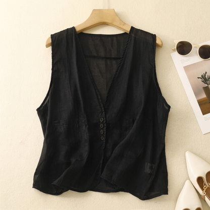 UREFORD LIGHTWEIGHT LINEN TOP