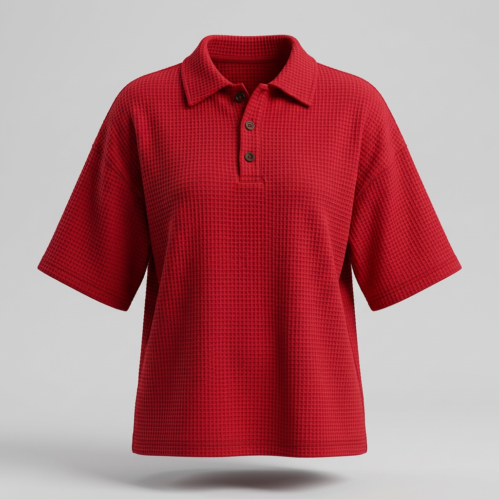 BANBURY SOFT WAFFLE POLO BLOUSE