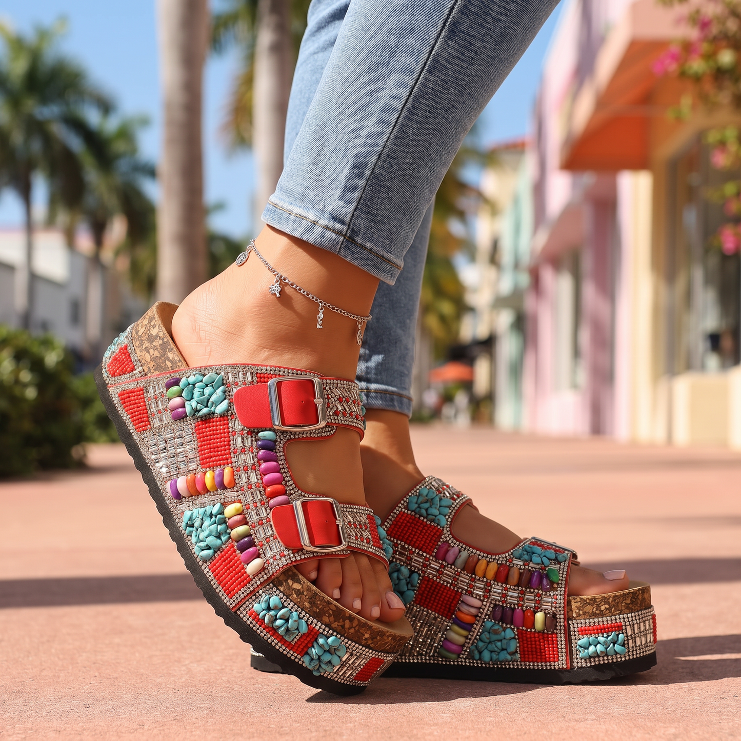 TAVELLA JEWELLED SUMMER SANDALS