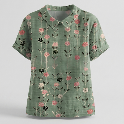 ROSEDENE SAGE FLORAL BLOUSE
