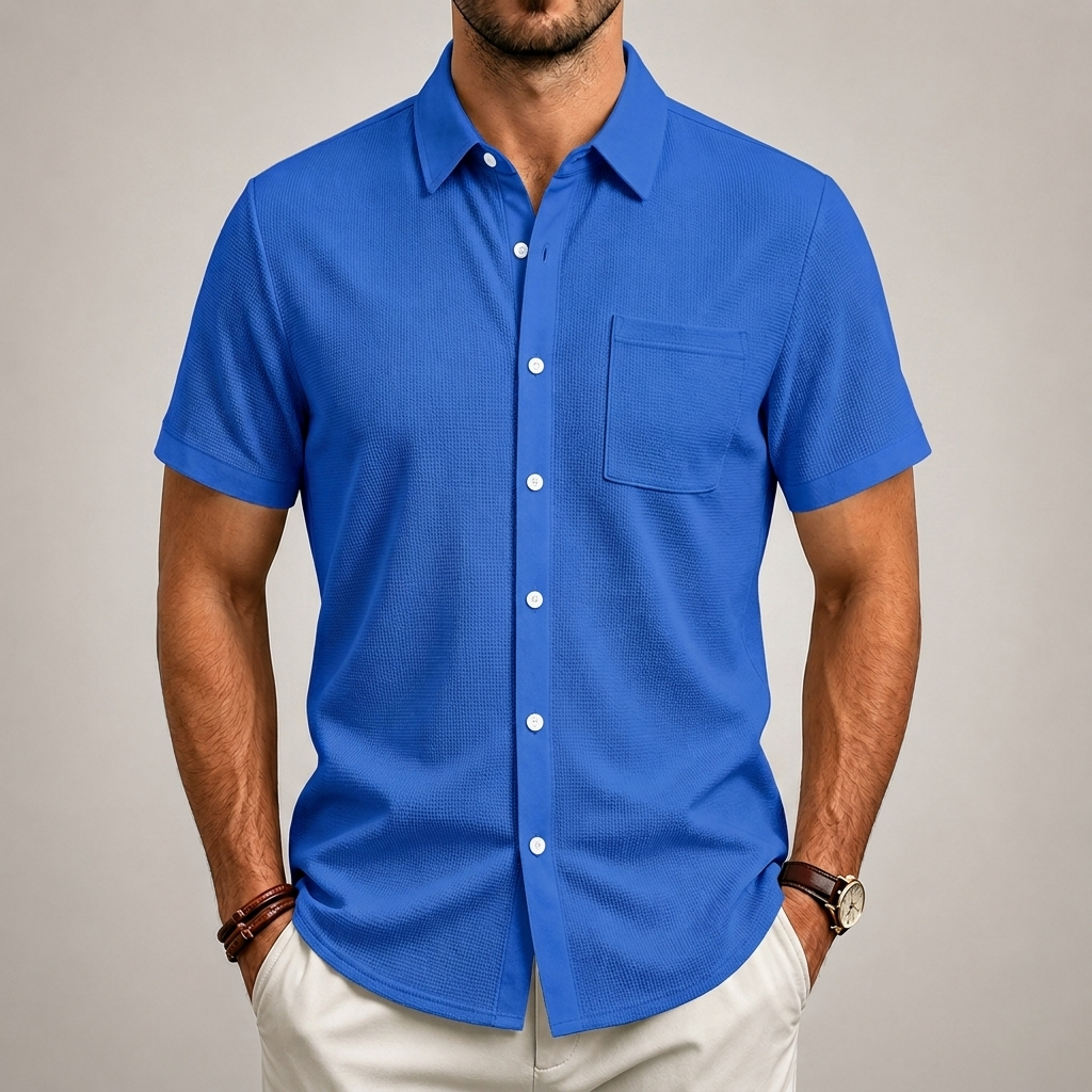 CALDHAM TEXTURED BUTTON-UP SHIRT