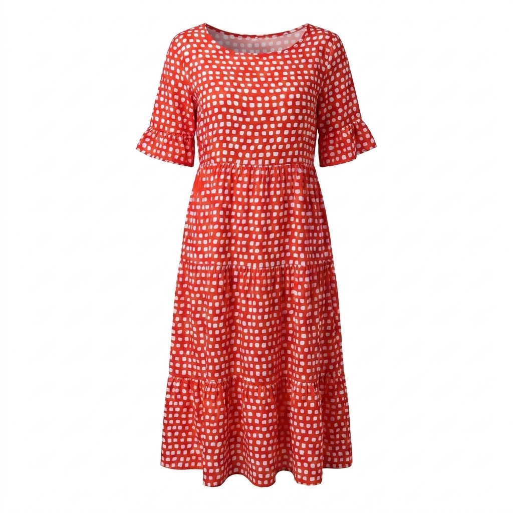 EVERLARK SHORT-SLEEVE MIDI DRESS