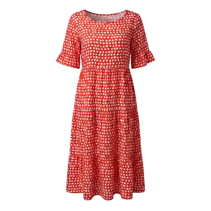 EVERLARK SHORT-SLEEVE MIDI DRESS