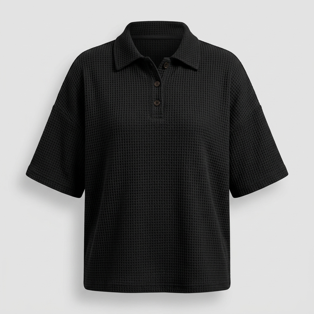 BANBURY SOFT WAFFLE POLO BLOUSE