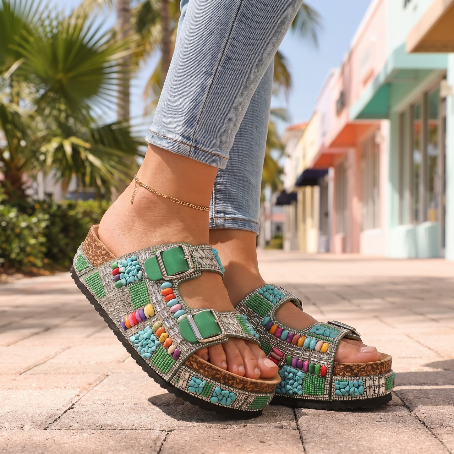 TAVELLA JEWELLED SUMMER SANDALS