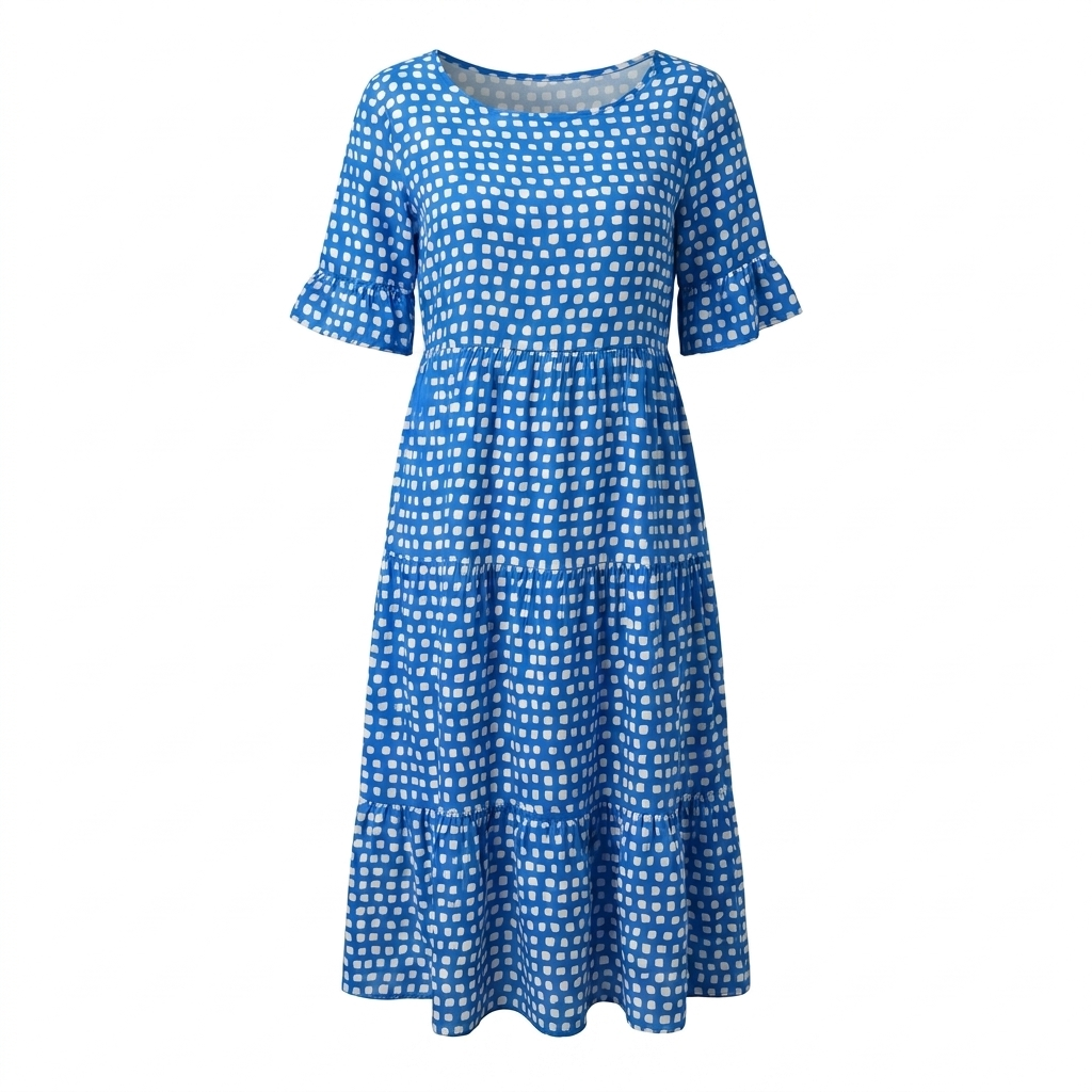 EVERLARK SHORT-SLEEVE MIDI DRESS