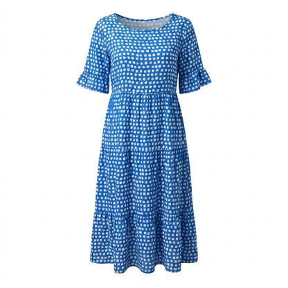 EVERLARK SHORT-SLEEVE MIDI DRESS