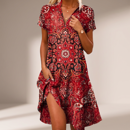 CALDERSHIRE SOFT-FLOW MIDI DRESS