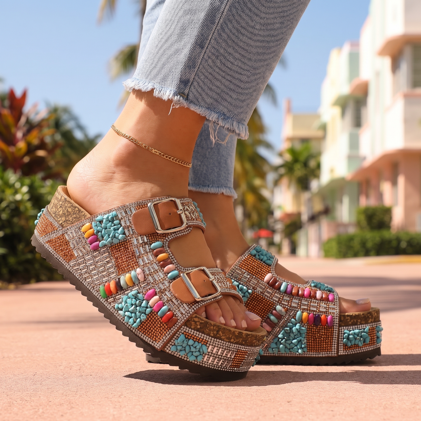 TAVELLA JEWELLED SUMMER SANDALS