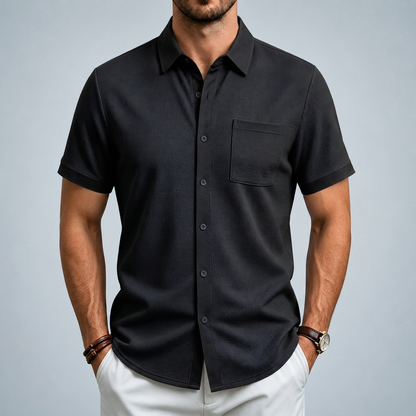 CALDHAM TEXTURED BUTTON-UP SHIRT