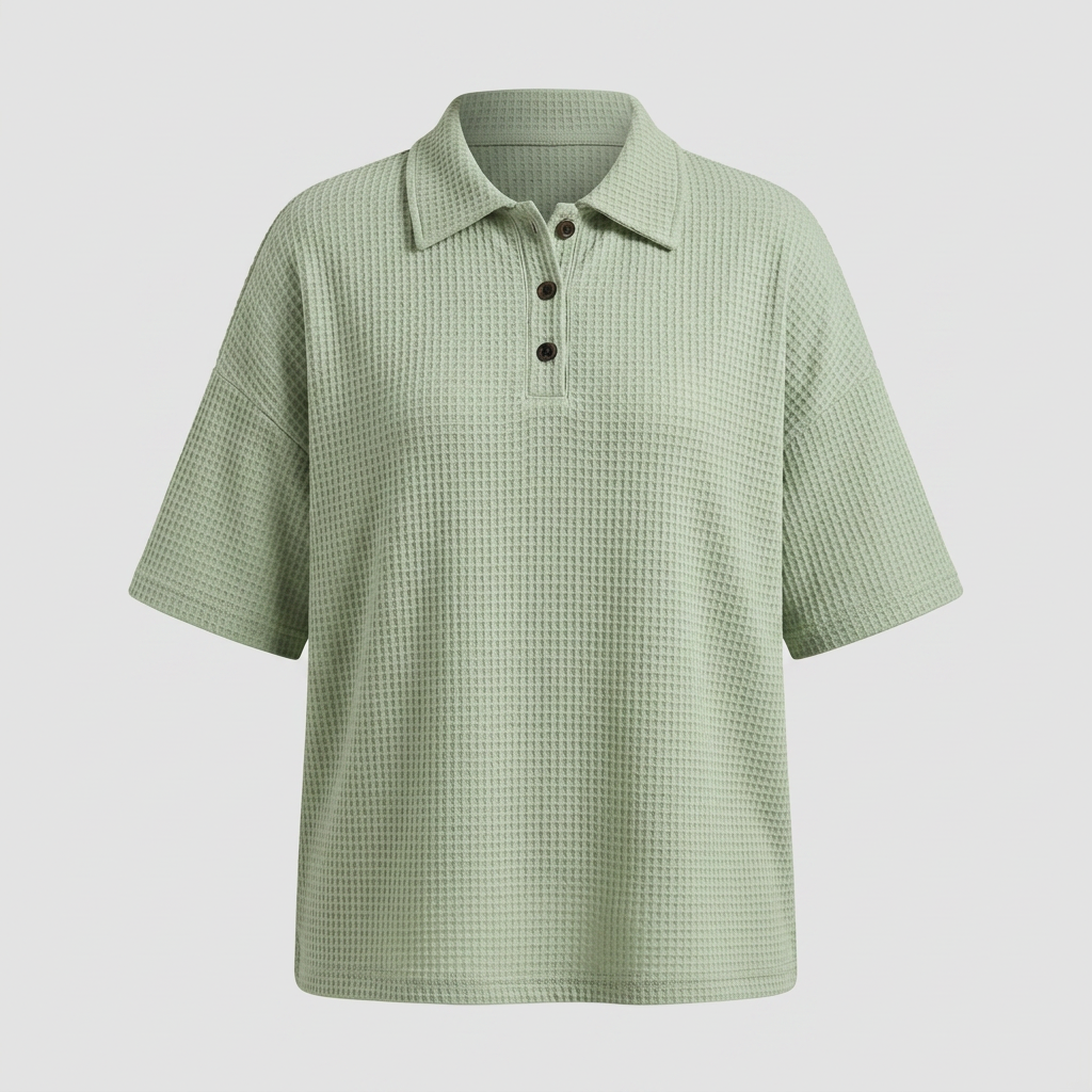 BANBURY SOFT WAFFLE POLO BLOUSE