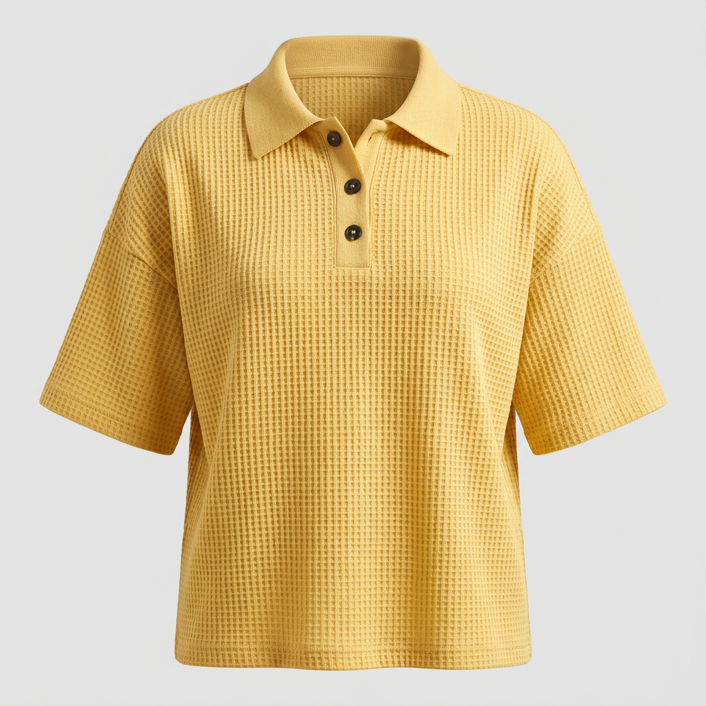 BANBURY SOFT WAFFLE POLO BLOUSE