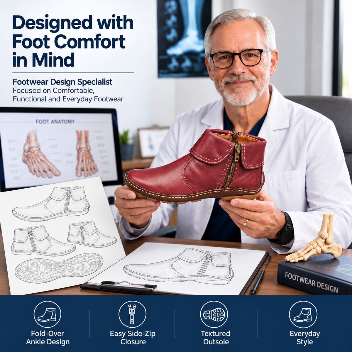 FOLD-OVER CUFF WALKING BOOTS