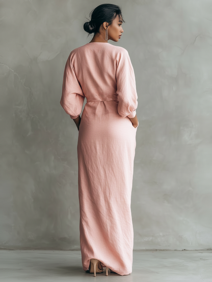 SOFI PURE ELEGANCE V-NECK DRESS
