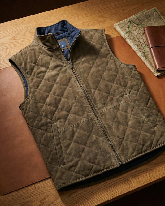 GIO QUILTED SUEDE VEST