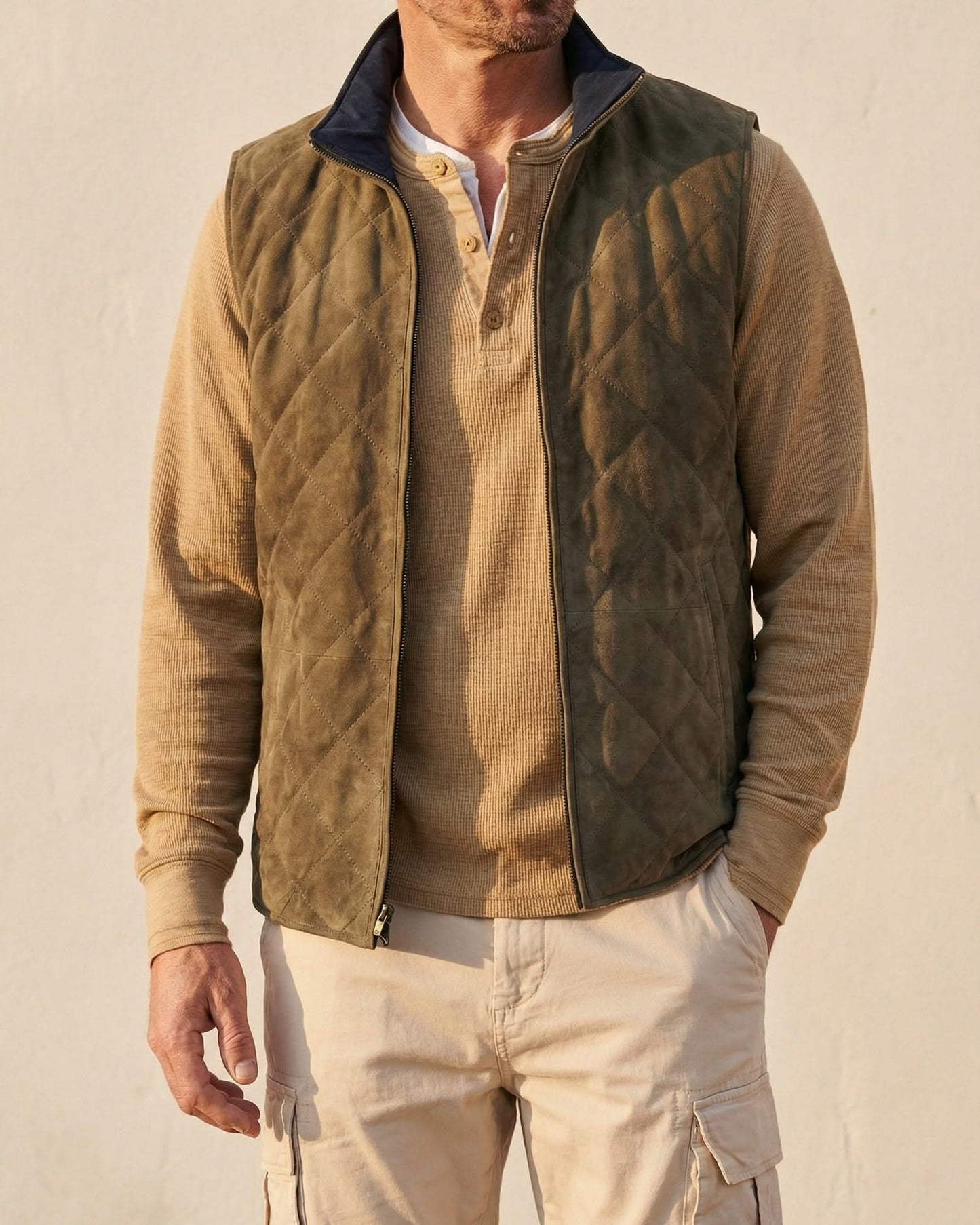 GIO QUILTED SUEDE VEST