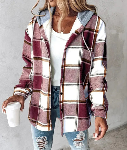 HIGHLAND PLAID HOODED COAT