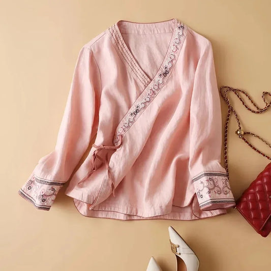 LOTUS LINEN BREEZE BLOUSE