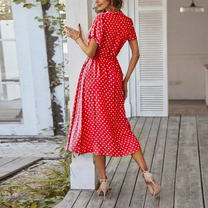 MARISOL POLKA DOT MIDI DRESS
