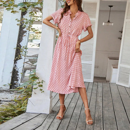 MARISOL POLKA DOT MIDI DRESS