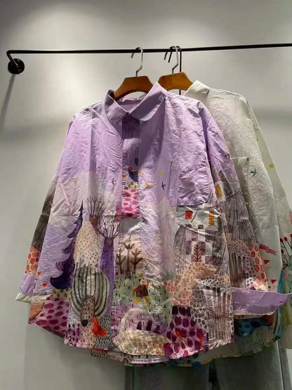 LORENA FUN PRINT OVERSIZED SHIRT