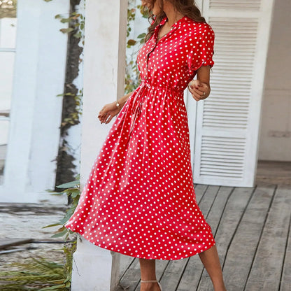 MARISOL POLKA DOT MIDI DRESS
