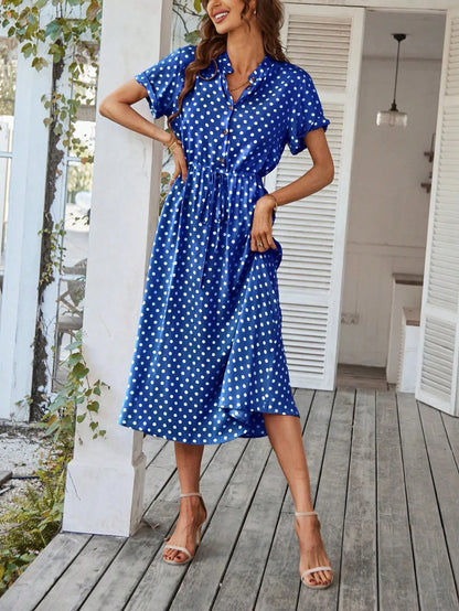 MARISOL POLKA DOT MIDI DRESS