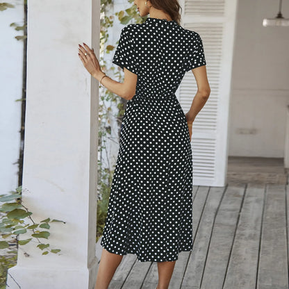 MARISOL POLKA DOT MIDI DRESS