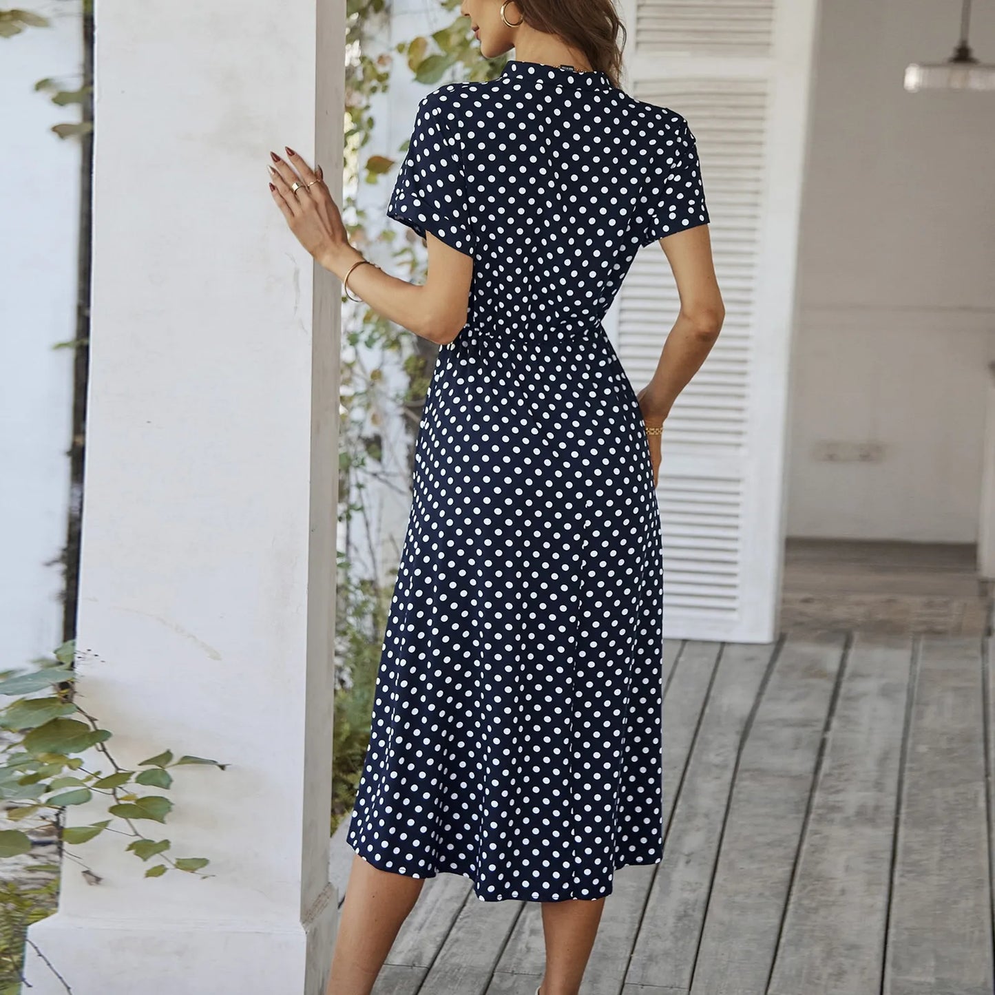 MARISOL POLKA DOT MIDI DRESS