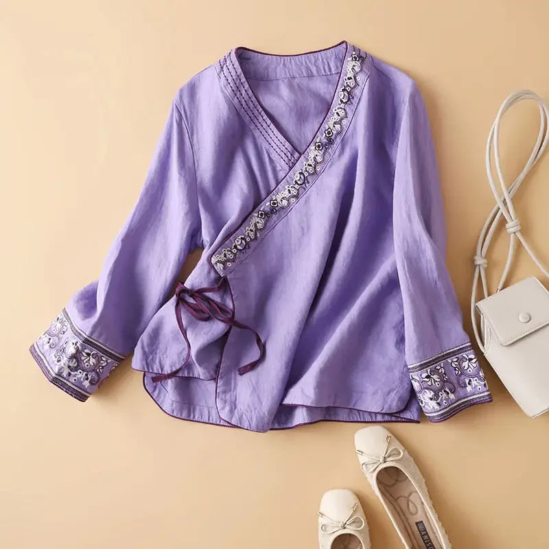 LOTUS LINEN BREEZE BLOUSE