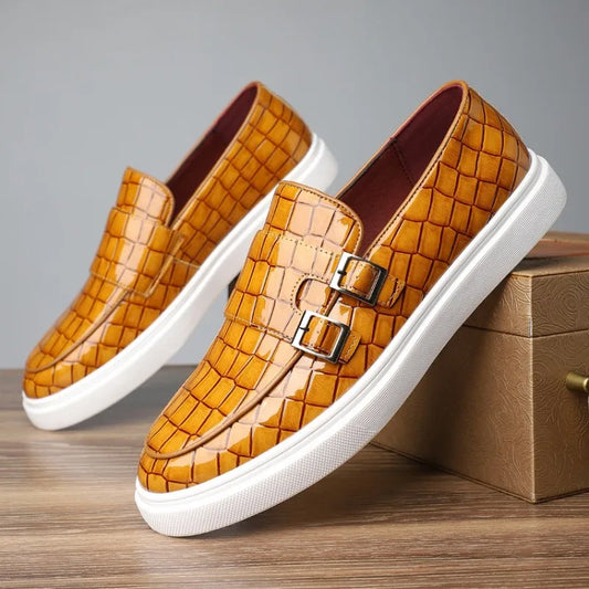 FERRARO ALLIGATOR LEATHER MONK STRAP SHOE