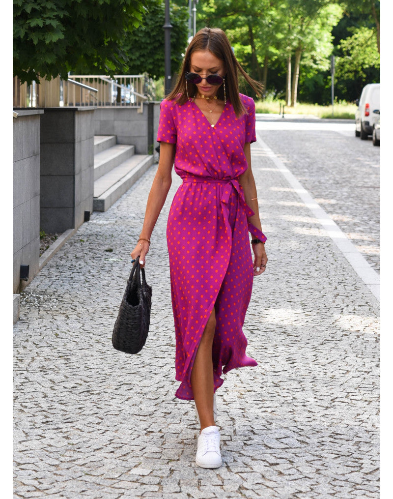 ALINA FLORAL WRAP MIDI DRESS