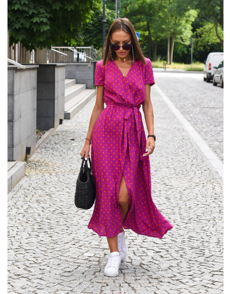 ALINA FLORAL WRAP MIDI DRESS